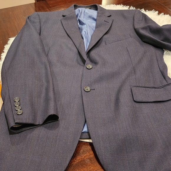 Joseph & Feiss Gold Executive Fit/Blue Plaid/ 42 Short/ Pre-owned - Picture 16 of 17